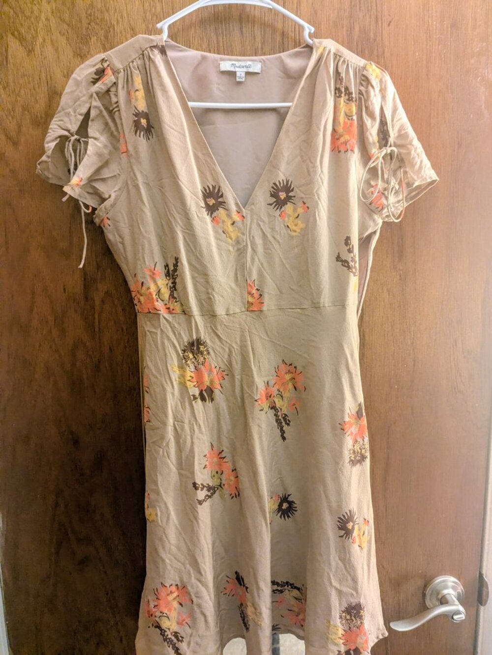 Madewell Size 2 Tan Floral Summer Mini Dress